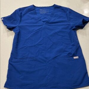 Figs Women's Royal Blue Short Sleeve Top